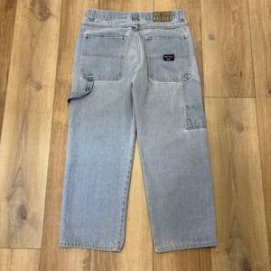 VTG! 🌟SMITH'S🌟 WORKWEAR WIDE LEG UTILITY CARPENTER JEANS LIGHT WASH SZ 32